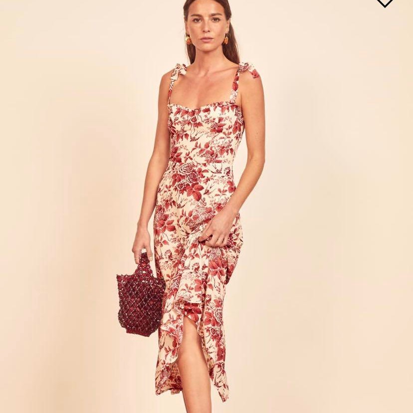 Reformation Nikita Red Toile Dress
